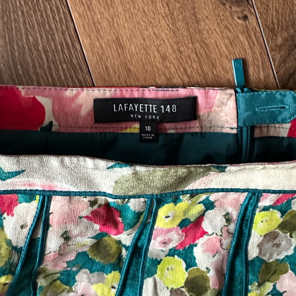 LAFAYETTE 148 ADALIA Godet Seamed A-Line Silk Skirt 100% silk - Picture 6 of 8